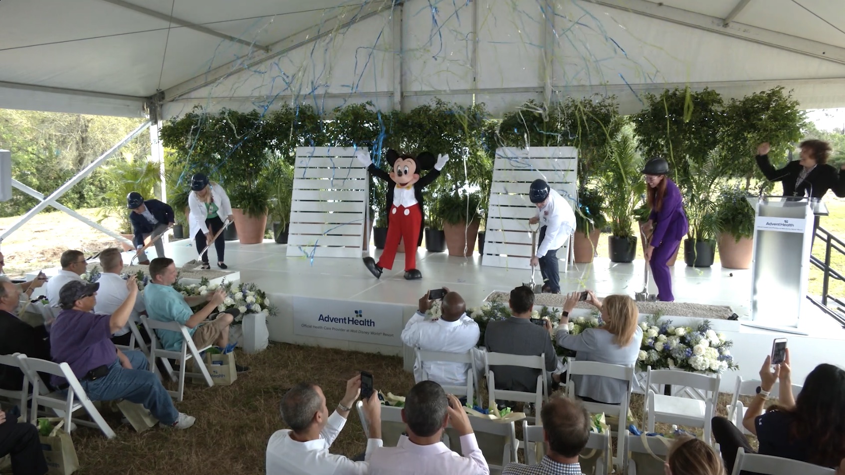 Mickey Mouse at Flamingo Crossing AdventHealth event