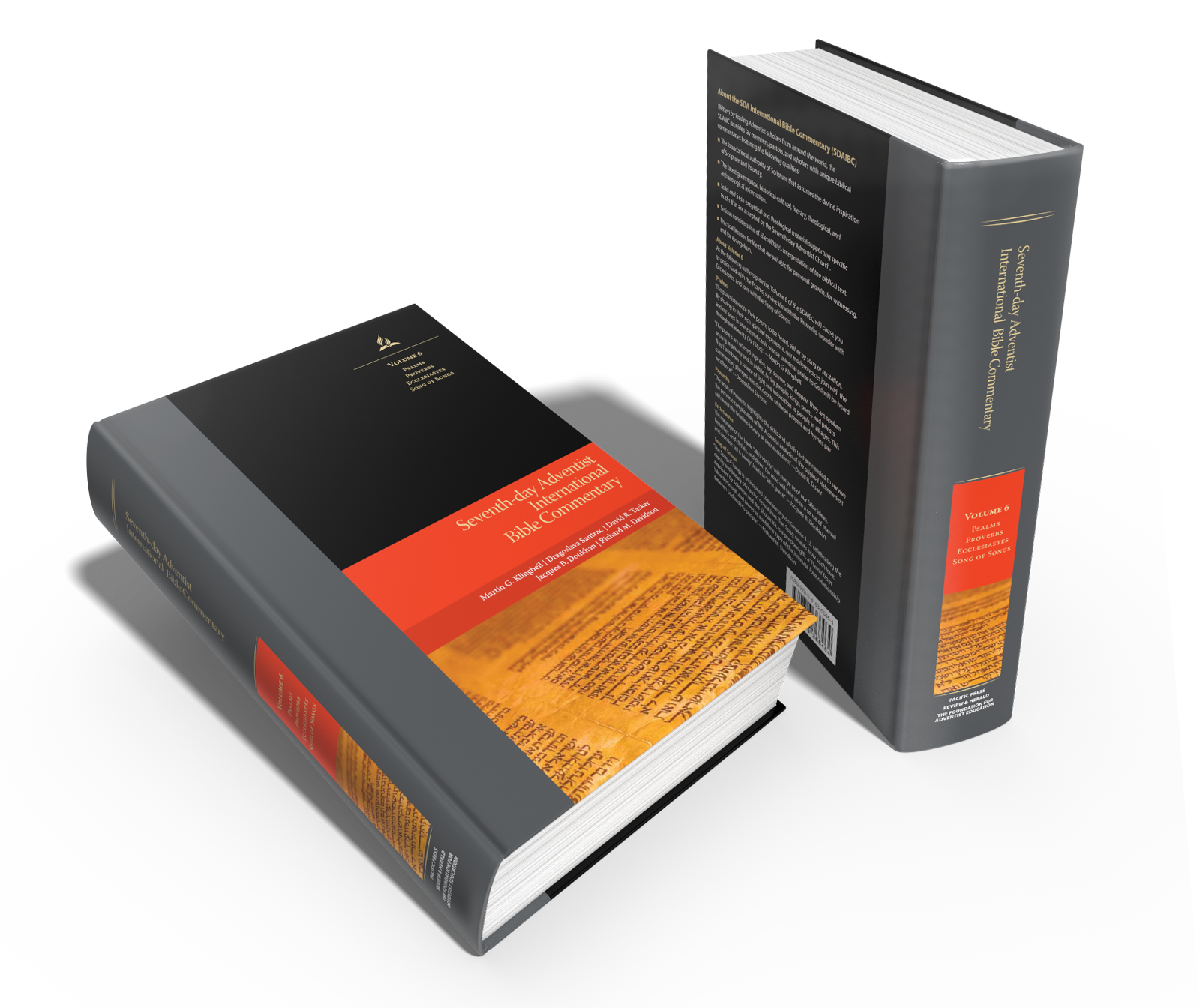 A photo of volume 6 of the new Seventh-day Adventist International Bible Commentary.