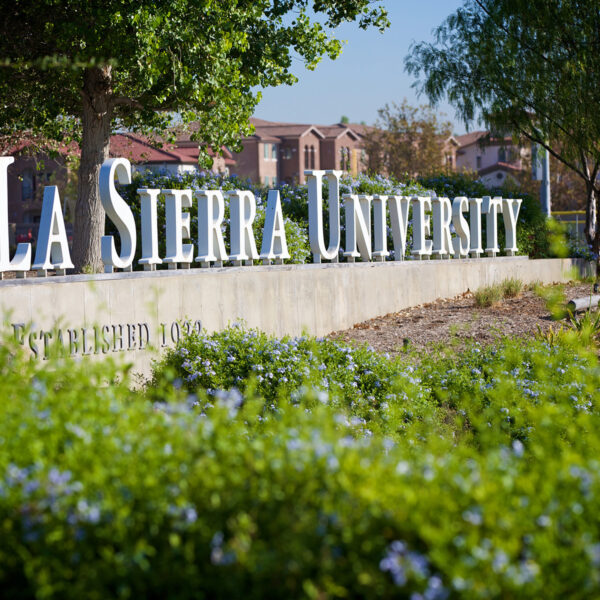 La Sierra University sign outside