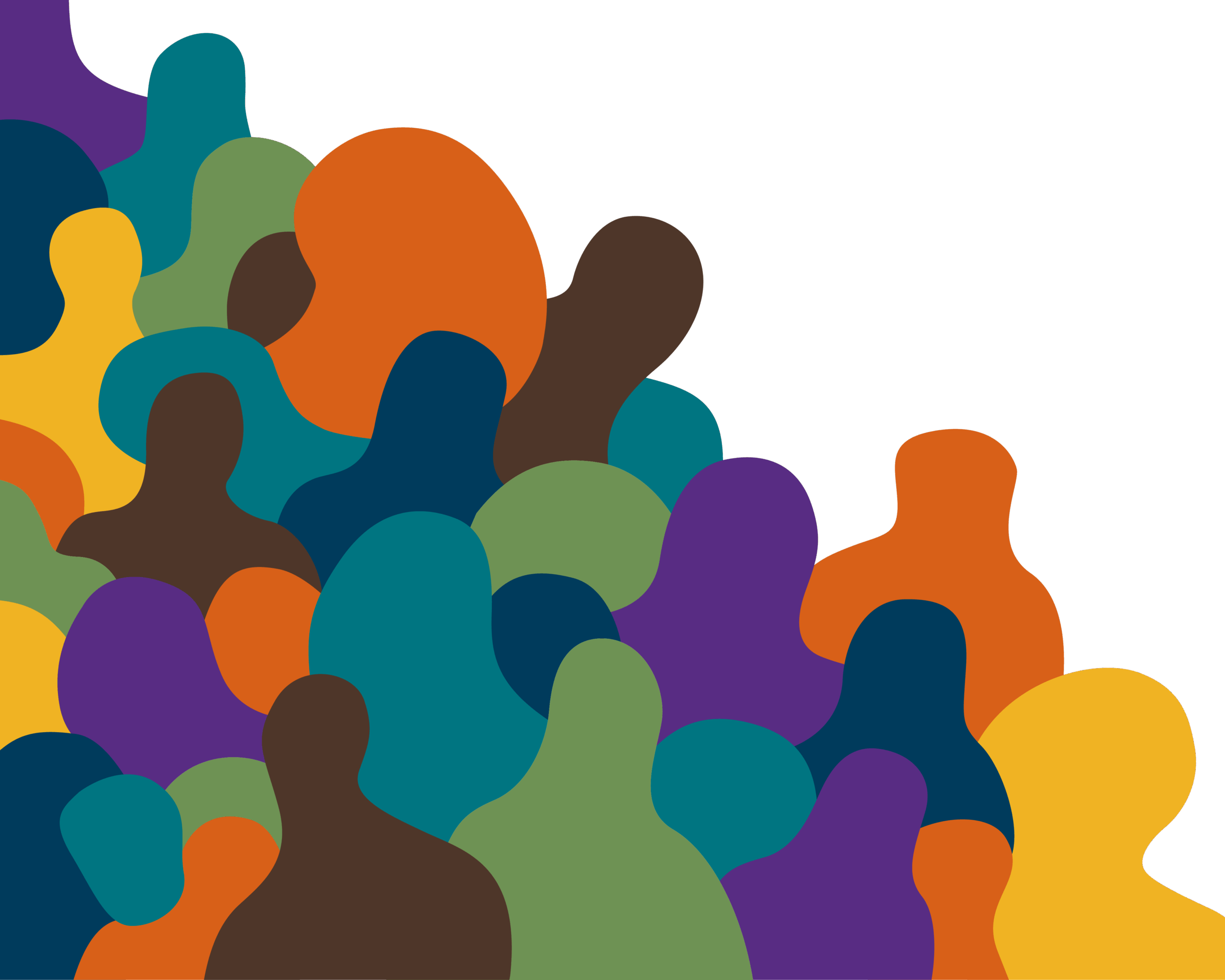 Colorful blobs resembling a crowd of diverse people