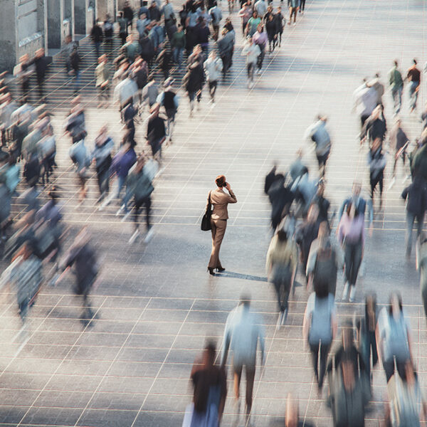 stock photo of crowd and woman