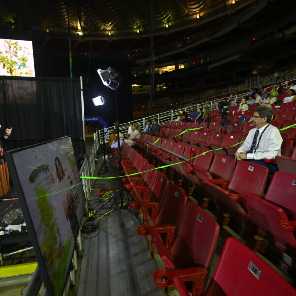 Interpreter signs for Deaf Delegate Jeff Jordan.