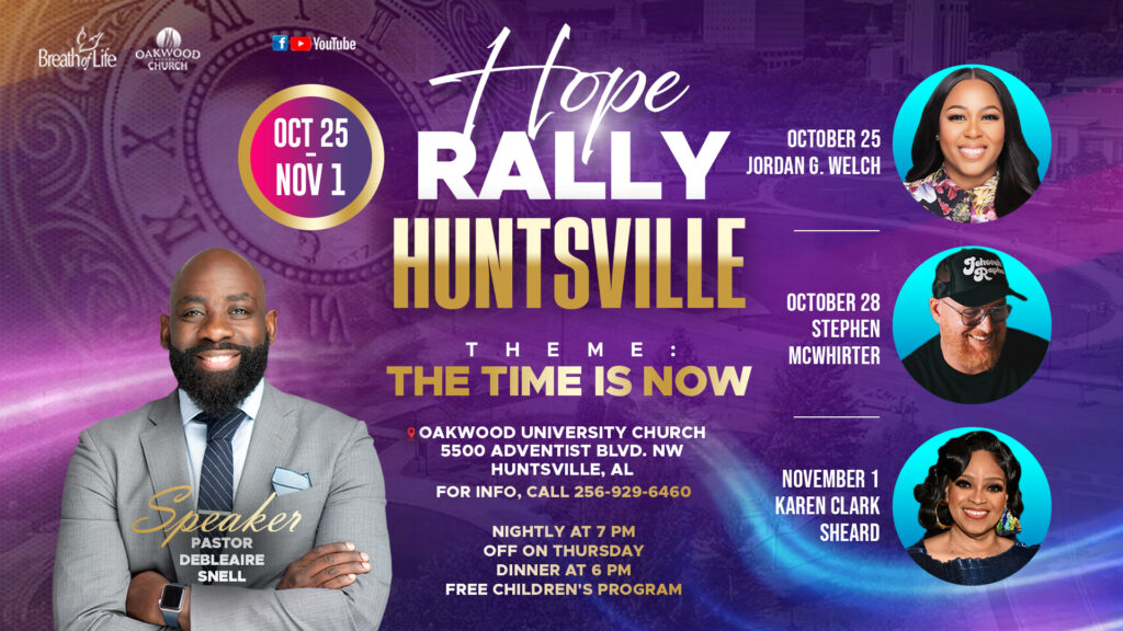 Flyer advertising Hope Rally Huntsville event