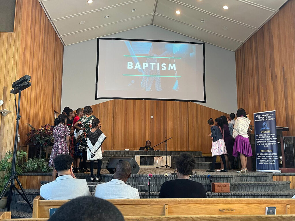 Scene of a baptism