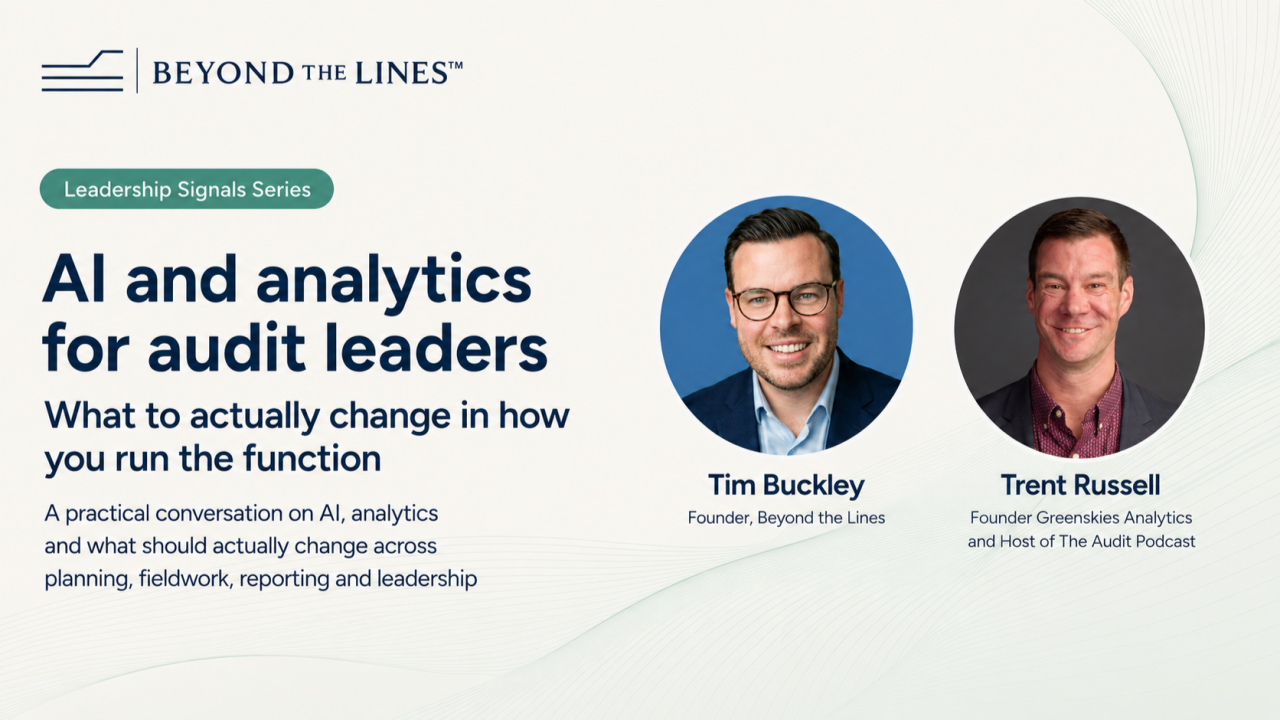 Webinar Beyond the Lines™ Leadership Signals - AI and analytics for audit leaders