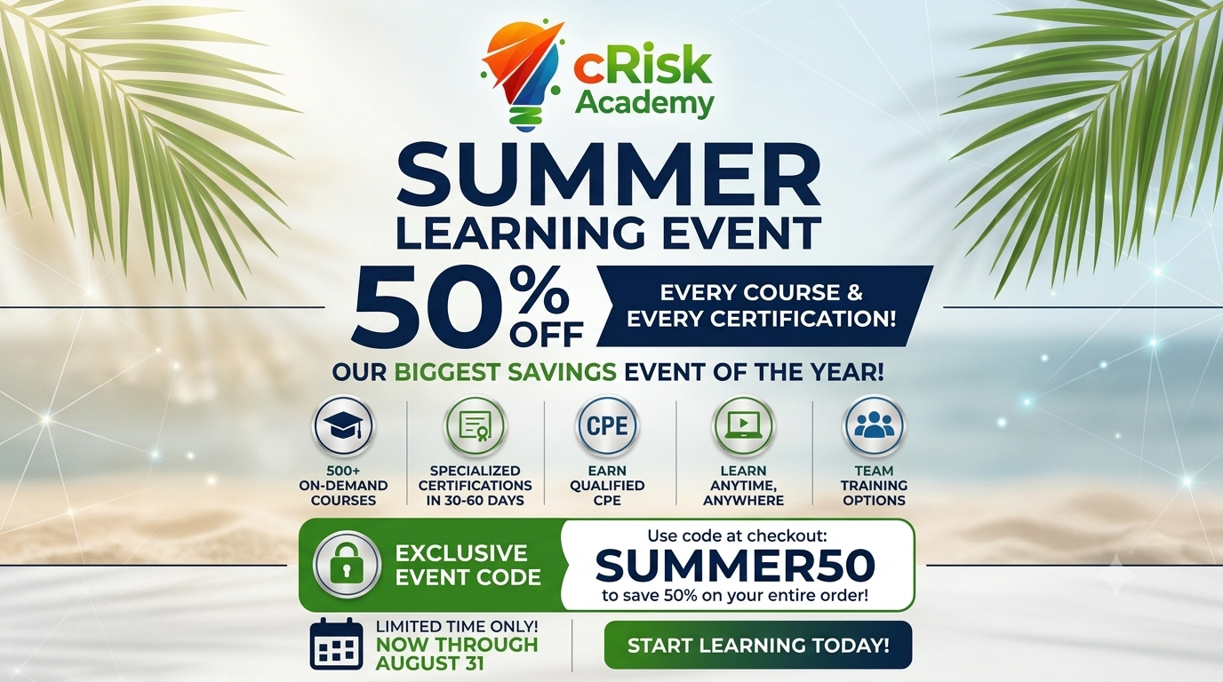 cRisk Academy Summer Sale
