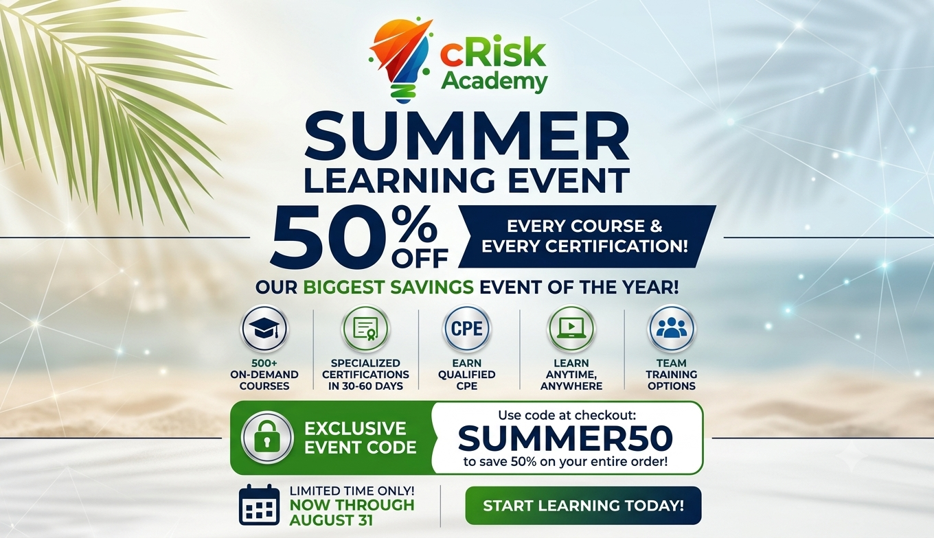 cRisk Academy Summer Sale