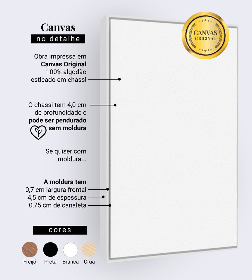 Descrição do Canvas Moldura Canaleta