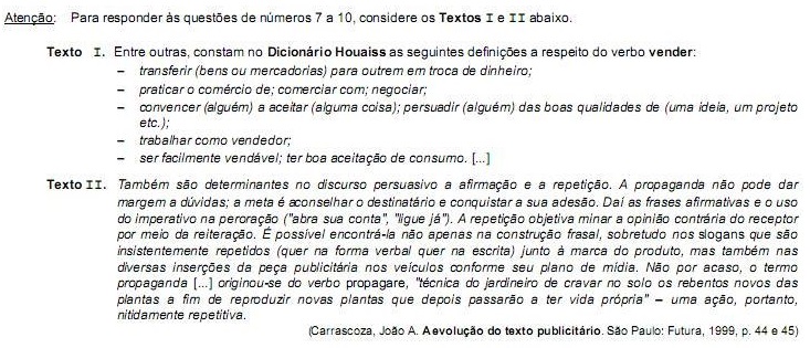 Prova BANCO DO BRASIL - Português 6 - Questões de 7 à 10 - Simulado Brasil Concurso