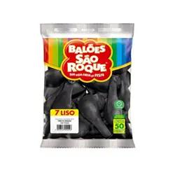 Imagem de Balao 7 Liso Preto Cxx10Pcx50Un Sao Roque