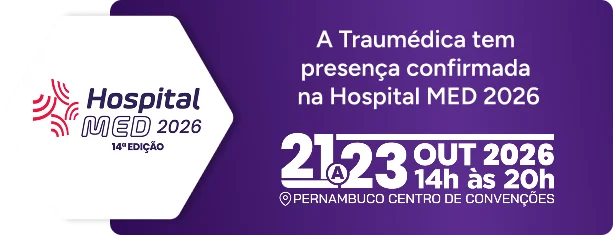 Banner de divulgação da Traumédica na feira Hospital Med 2026