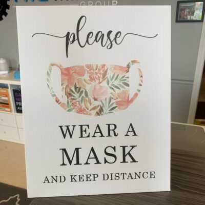 Please Wear A Mask Example Stand Up Sign