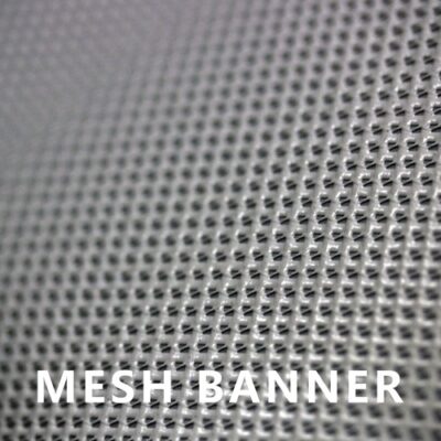 Stripes White Wind-Resistant Outdoor Mesh Vinyl Banner 8'x8' Open During Construction CGSignLab