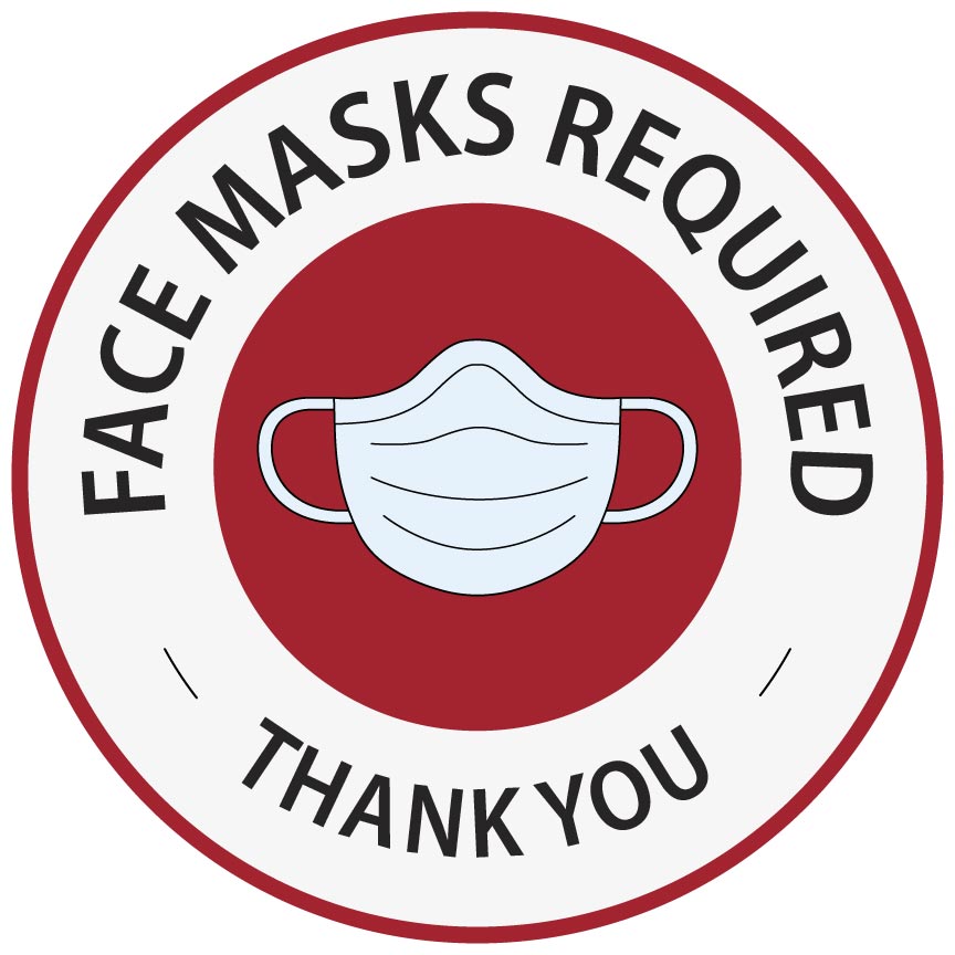 Round COVID Mask Required Decal - Deadline Signs