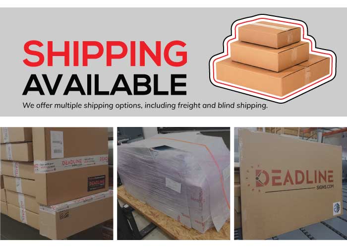 Stackable Branding Boxes - Deadline Signs