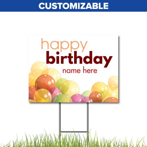 Happy Birthday Balloons Lawn Sign - Deadline Signs