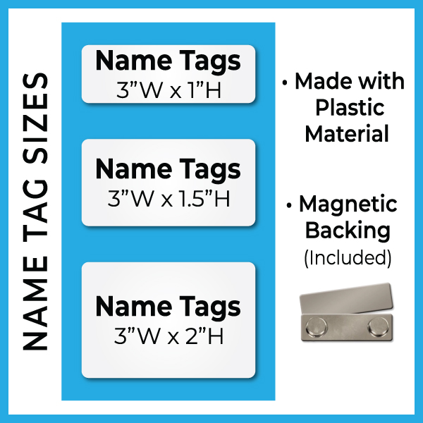 Name tags deadline signs