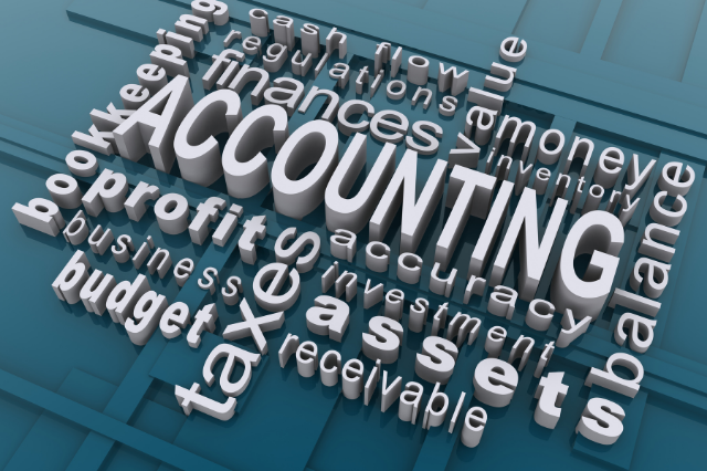 A graphic featuring words that are related to accounting