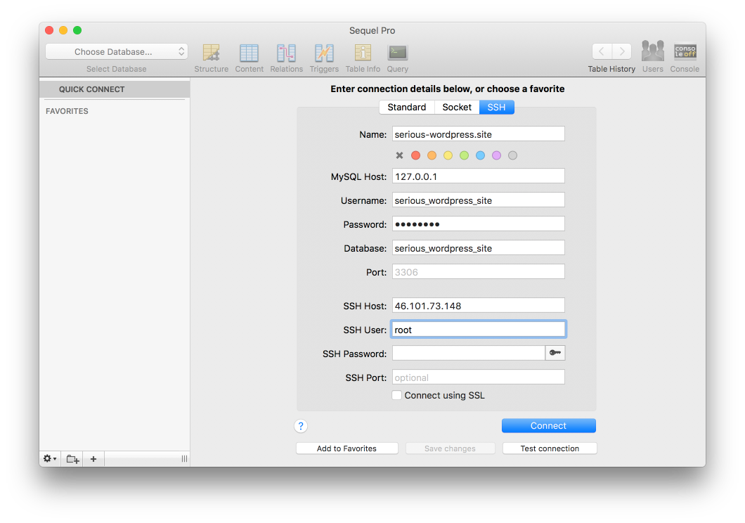 setup mysql database server on desktop