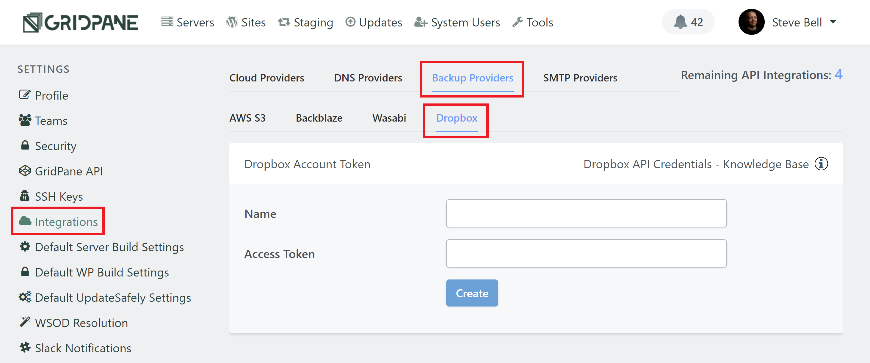 dropbox api key