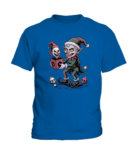 Holiday Dark Gothic Elf Christmas Kids T-Shirt