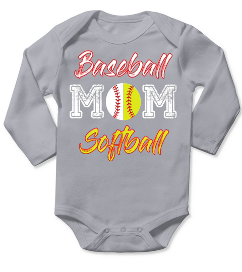Baseball - Softball Mom T-Shirt Long Sleeve Baby One-Piece