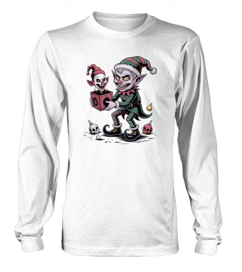 Holiday Dark Gothic Elf Christmas Long sleeved Unisex