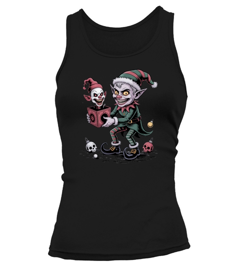Holiday Dark Gothic Elf Christmas Tank top Woman