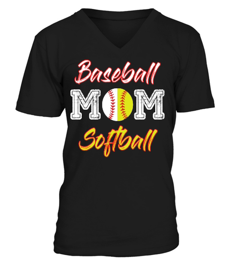 Baseball - Softball Mom T-Shirt V-Neck T-shirt