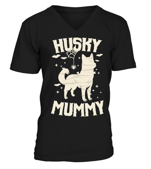 Husky Mummy Retriever Halloween V-Neck T-shirt