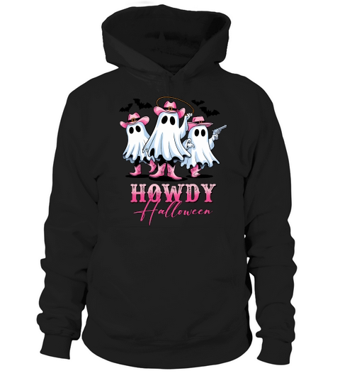 Howdy Halloween Pink Cute Ghost Hoodie Unisex
