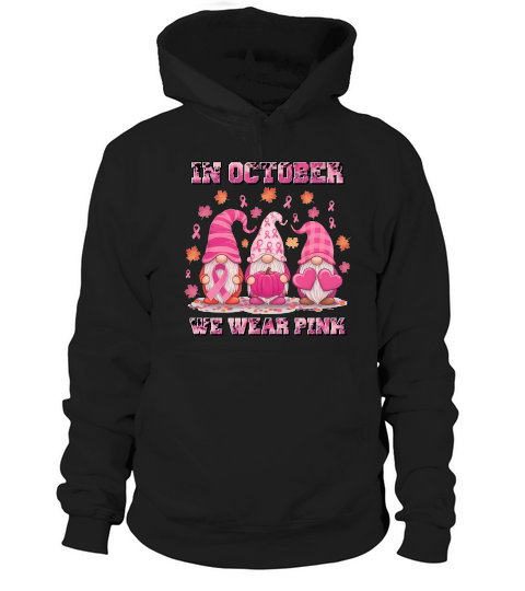 October Pink Gnome Breast Cancer Hoodie Unisex