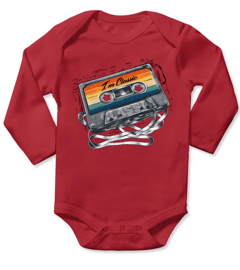 80s Cassette Tape Retro Vintage Long Sleeve Baby One-Piece 80s Cassette Tape Retro Vintage Long Sleeve Baby One-Piece