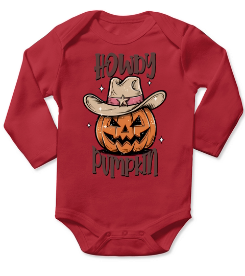 Howdy Pumpkin Halloween Long Sleeve Baby One-Piece