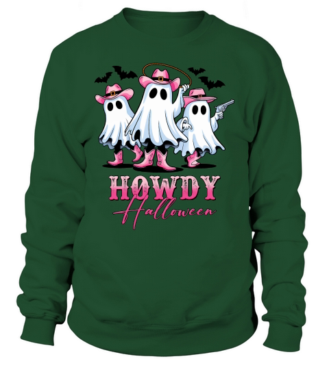 Howdy Halloween Pink Cute Ghost Sweatshirt Unisex