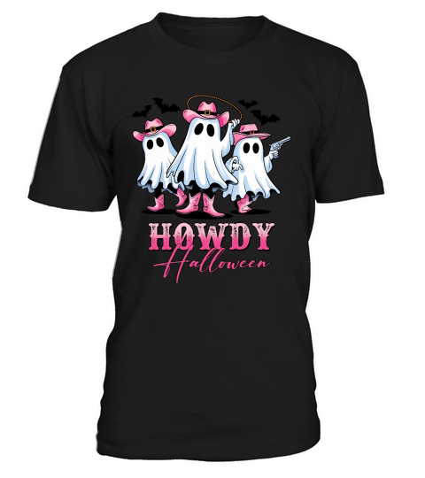 Howdy Halloween Pink Cute Ghost T-Shirt Unisex