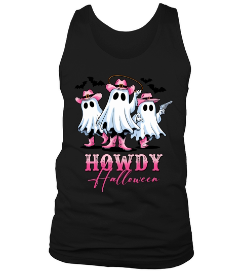 Howdy Halloween Pink Cute Ghost Tank Top Unisex