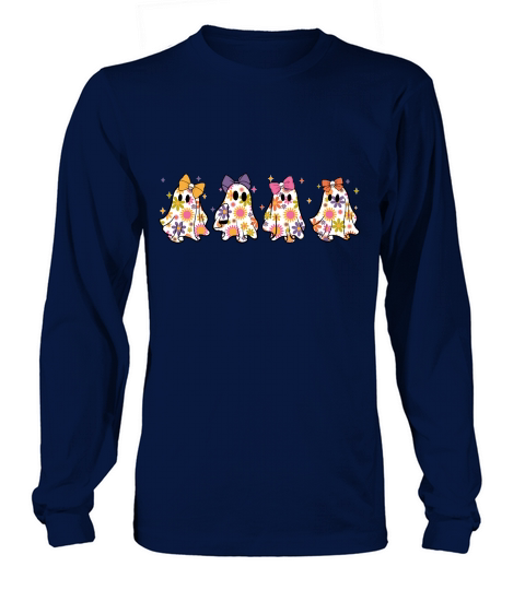 Floral Ghost Squad Halloween Long sleeved Unisex