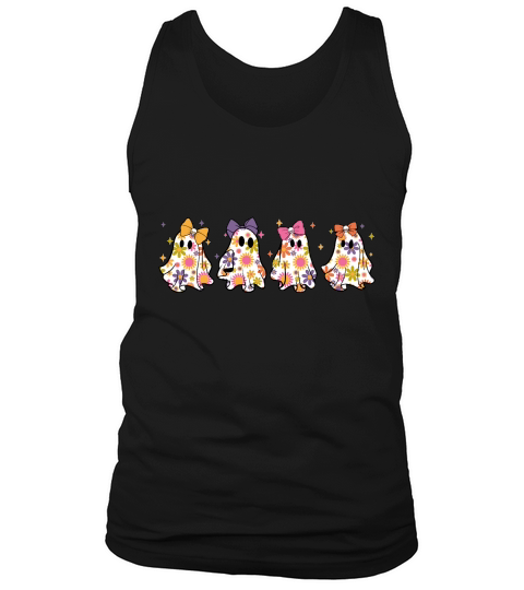 Floral Ghost Squad Halloween Tank Top Unisex