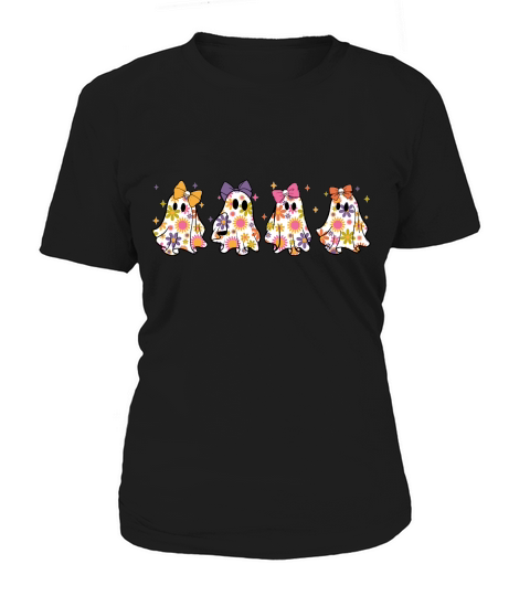 Floral Ghost Squad Halloween Women's T-Shirt