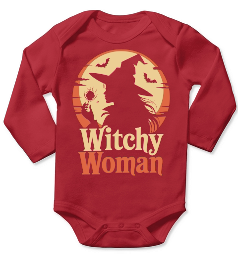 Witchy Woman Halloween Long Sleeve Baby One-Piece