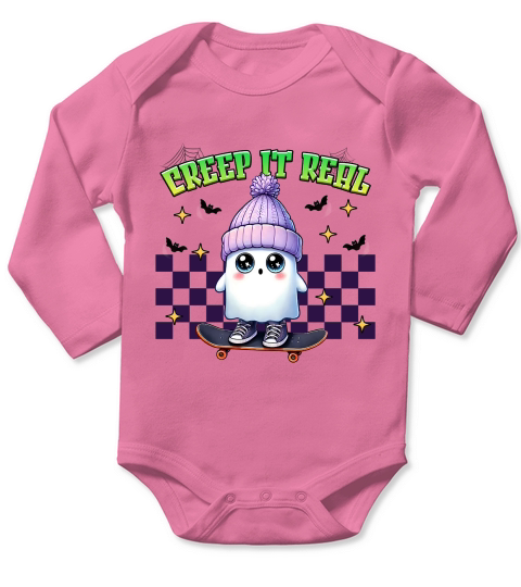 Creep It Real Halloween Boo Long Sleeve Baby One-Piece