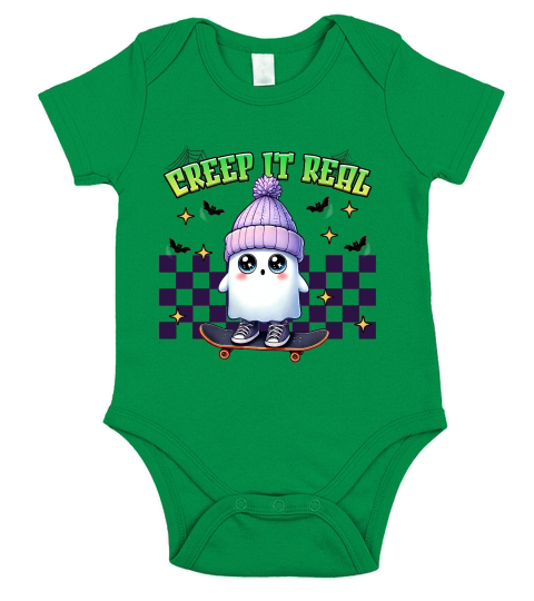 Creep It Real Halloween Boo Short Sleeve Baby One-Piece