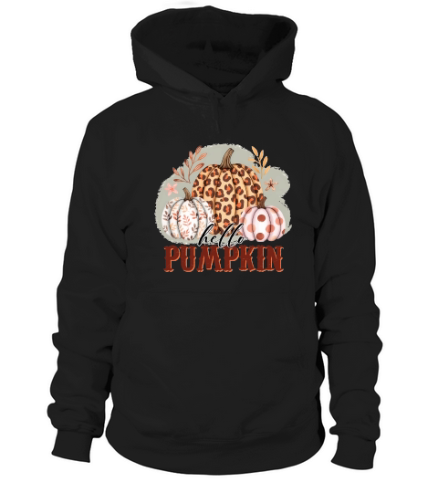 Hello Pumpkin Leopard Sublimation Hoodie Unisex