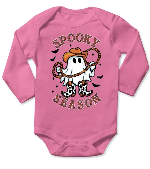 Cowboy Spooky Season Cute Halloween Long Sleeve Baby One-Piece