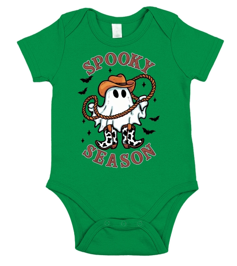 Cowboy Spooky Season Cute Halloween Short Sleeve Baby One-Piece