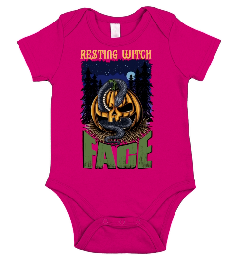 RESTING WITCH FACE HALLOWEEN HALLOWEEN Short Sleeve Baby One-Piece
