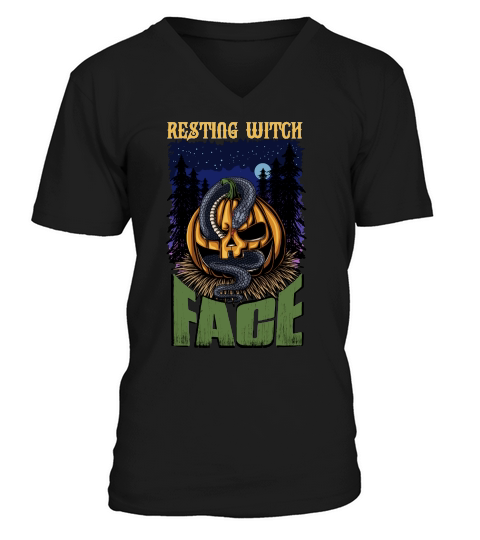 RESTING WITCH FACE HALLOWEEN HALLOWEEN V-Neck T-shirt