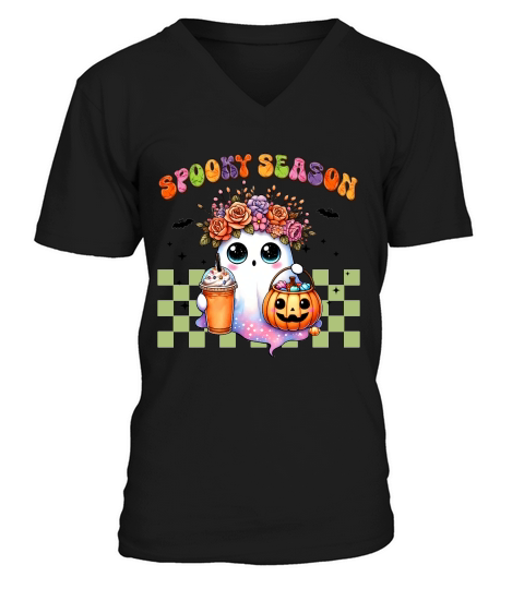Halloween Boo Spooky Season V-Neck T-shirt