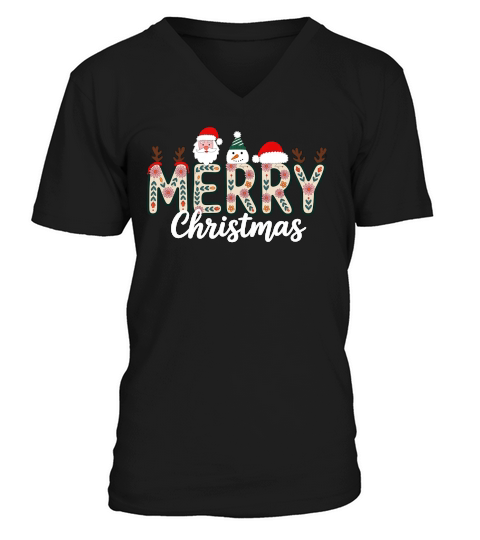 Holiday Christmas Sublimation V-Neck T-shirt
